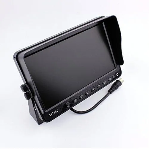 Camnex Car Backup Camera System 9" Monitor Build-in DVR Recorder with Quad Split Screen Rear View Camera System Kit for Truck Van Caravan Trailers Camper Bus RV Harvester
