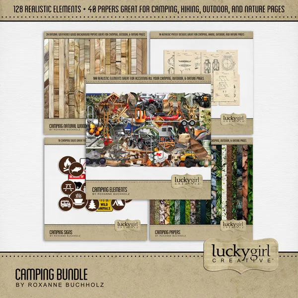 Camping Signs Digital Scrapbook Kit