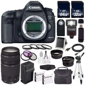 Canon EOD 5D III Digital Camera International Model   Canon EF 75-300 III  LP-E6 Replacement Battery   Charger   64GB SD Ultimate Bundle