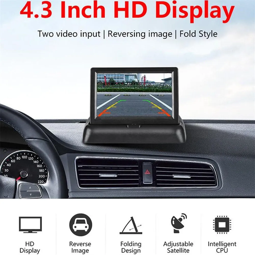 Car Monitor 4.3-inch Tft LCD Screen Folding Night Vision for Rear