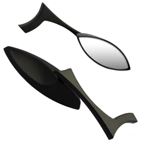 Cipa USA 01906 Motorcycle Teardrop Mirror Kit; Black [Left And Right Side];
