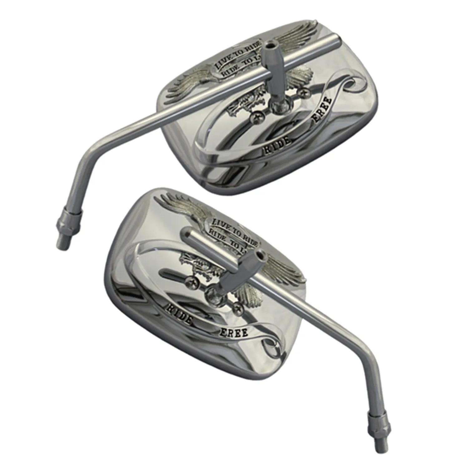 Cipa USA 01928 Motorcycle Live To Ride Adjustable Mirror Kit; Chrome [Left And Right Side];