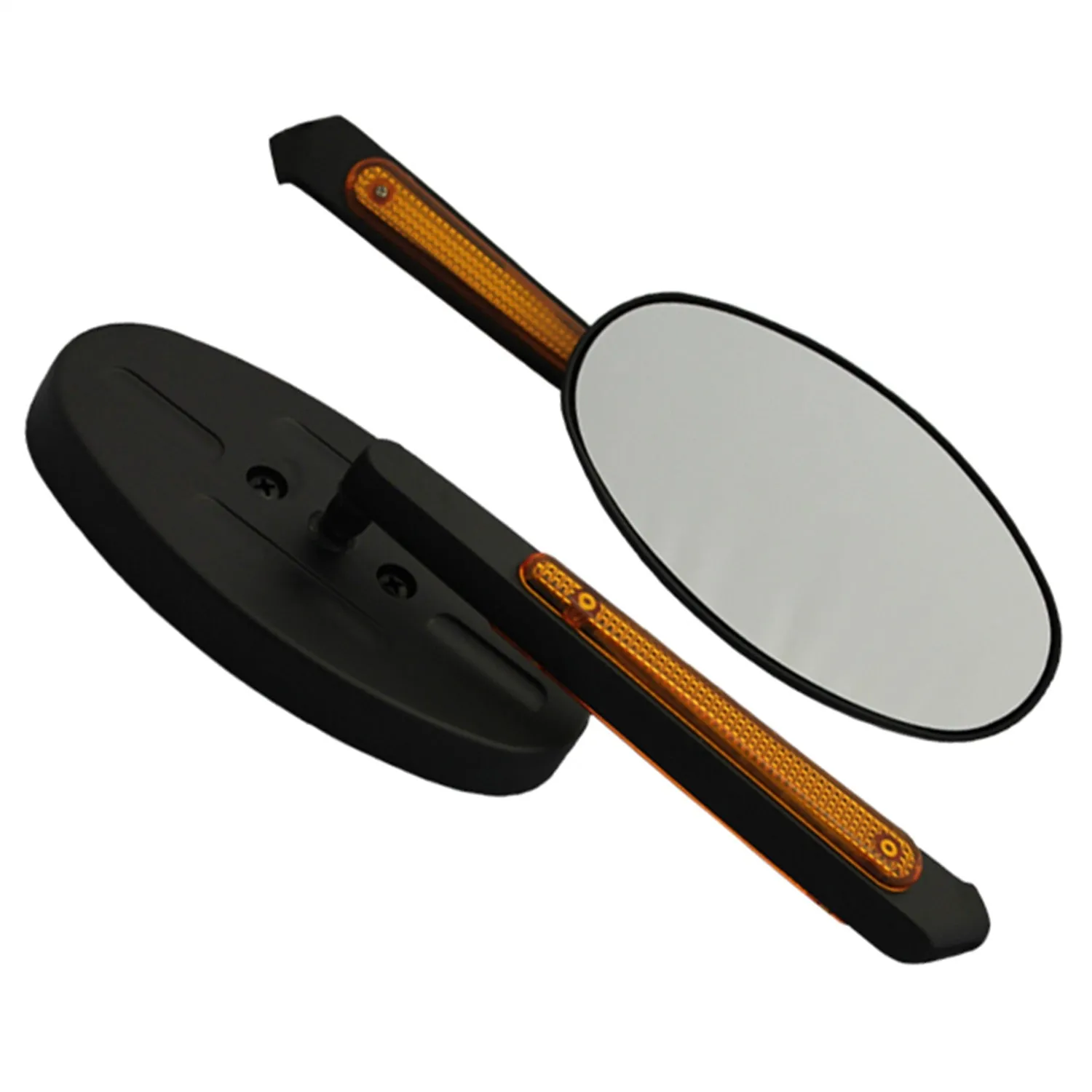 Cipa USA 01941 Motorcycle Oval LED Lighted Mirror Kit; Black [Left And Right Side];