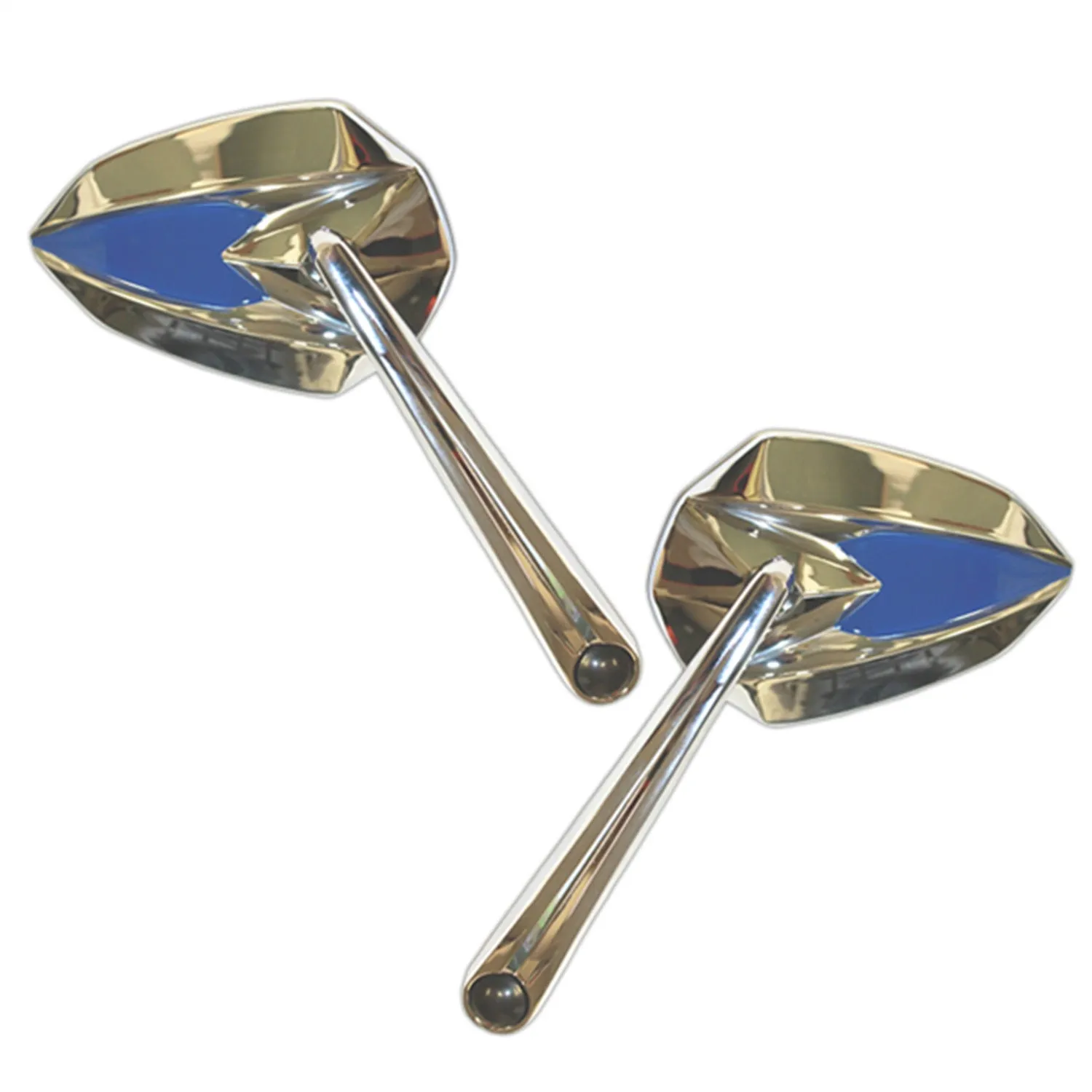 Cipa USA 01946 Motorcycle Mirror Kit; Ultra Blue On Chrome [Left And Right Side];
