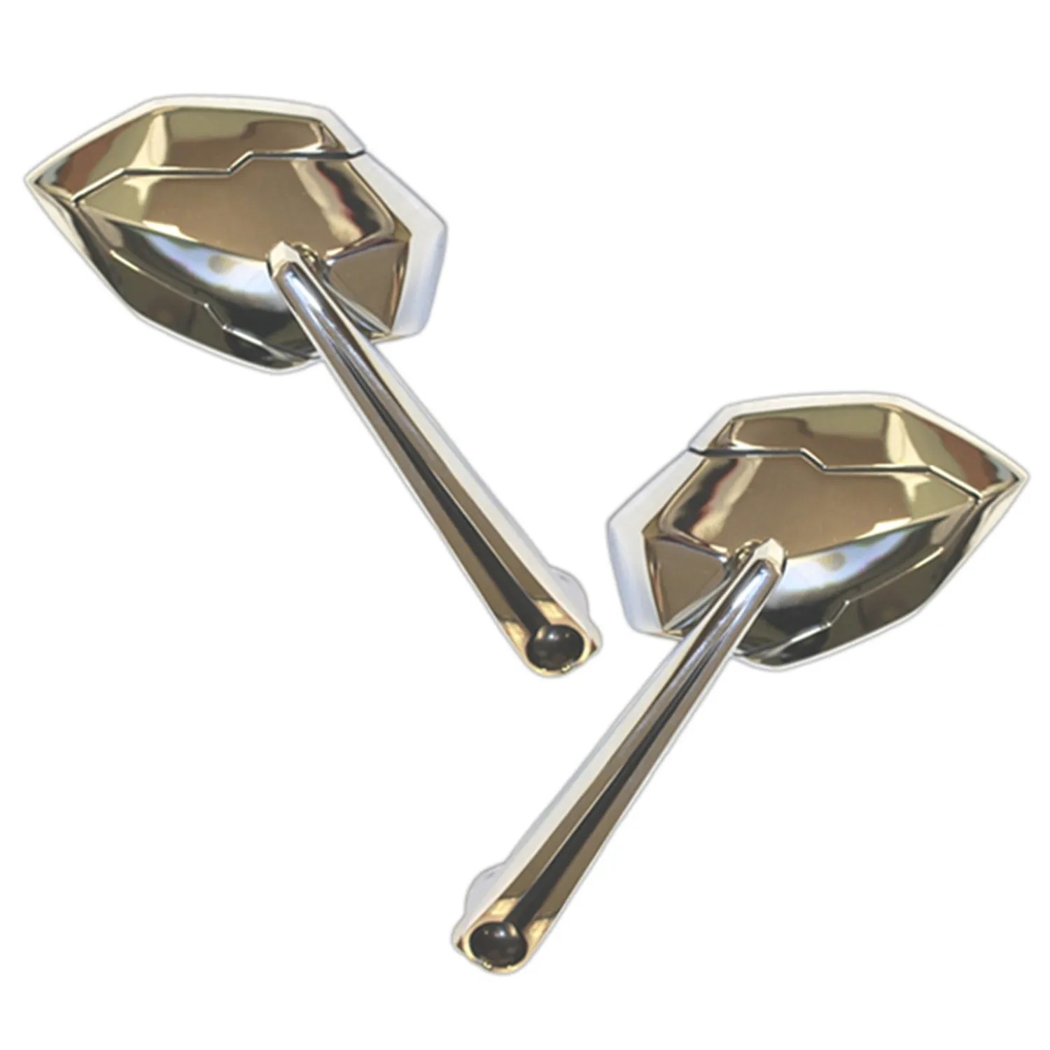 Cipa USA 01947 Motorcycle Mirror Kit; Ultra Black Line On Chrome [Left And Right Side];