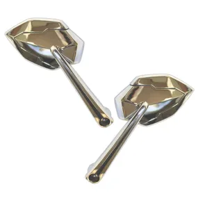 Cipa USA 01947 Motorcycle Mirror Kit; Ultra Black Line On Chrome [Left And Right Side];