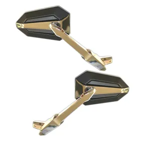 Cipa USA 01948 Motorcycle Mirror Kit; Ultra Black Paint On Chrome [Left And Right Side];