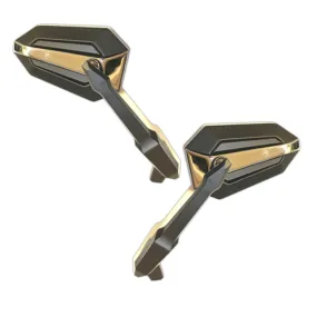 Cipa USA 01949 Motorcycle Mirror Kit; Ultra Black On Chrome [Left And Right Side];