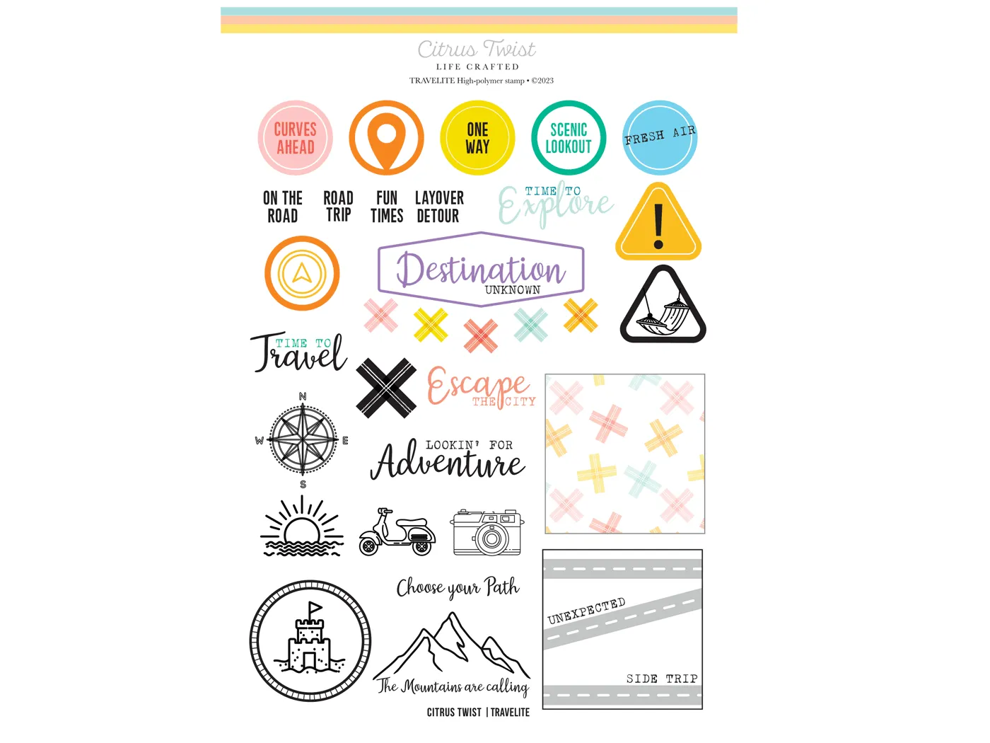 Citrus Twist 6" x 8"  TRAVELITE Stamp