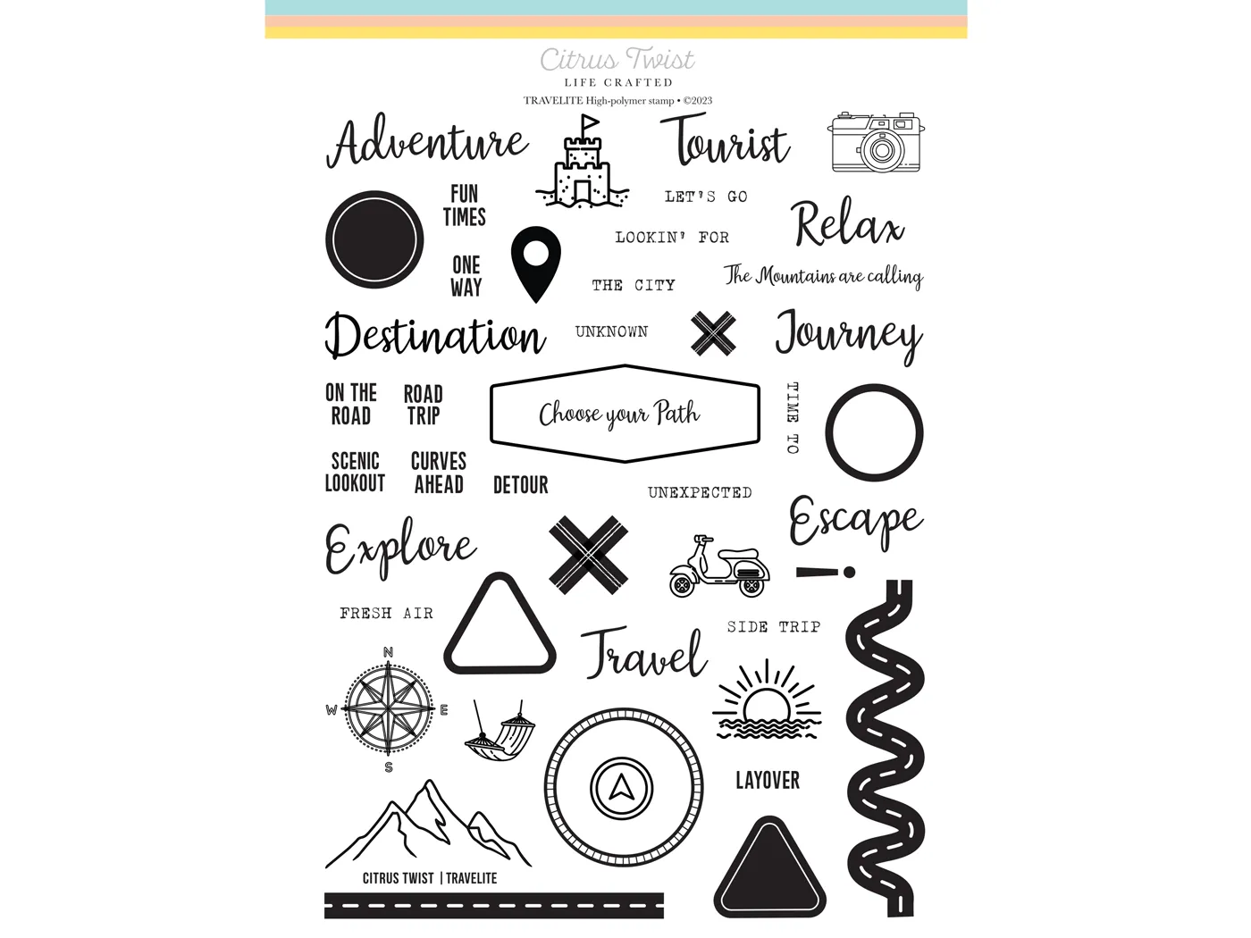 Citrus Twist 6" x 8"  TRAVELITE Stamp