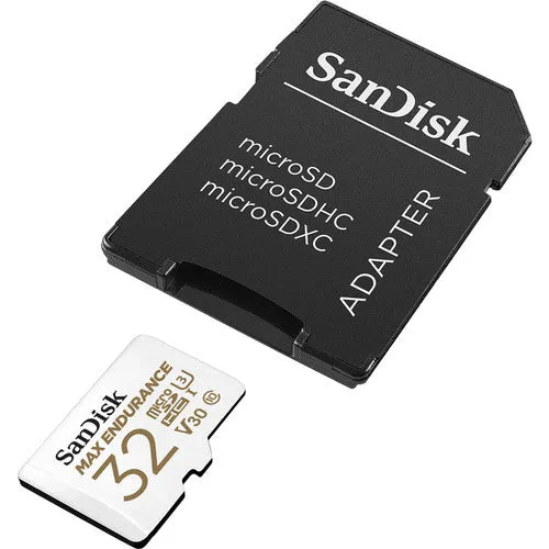 [CLEARANCE] SanDisk MAX ENDURANCE microSD Card U3, V30, 4K UHD SDXC Class 10, 100mb/s and 40mb/s Read and Write Speed with Adapter (64GB, 128GB, 256GB)