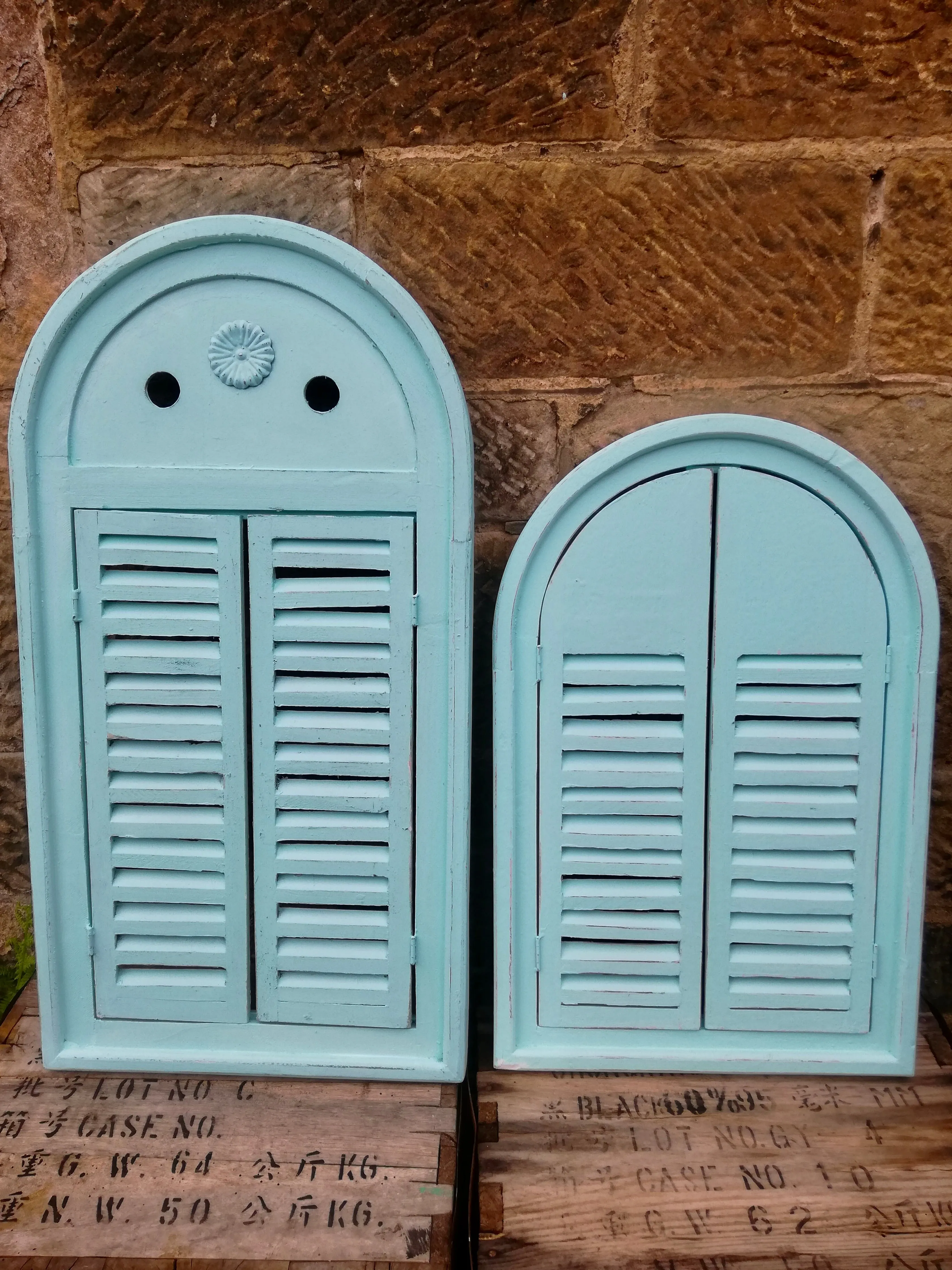 Commission for Claire 2 painted shutter mirror frames