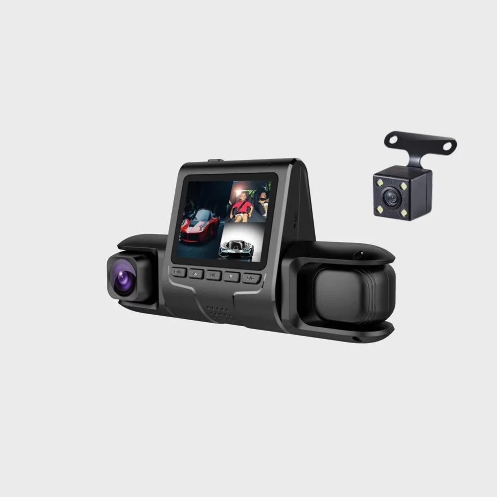 Dash Cam 3 Channel Front Rear Inside 1080P Car Dvr Dashboard