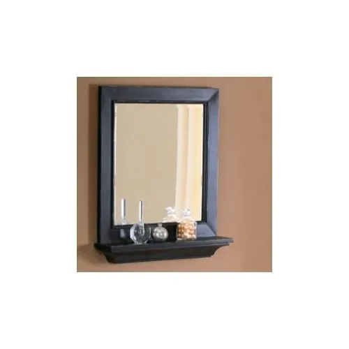 DECOLAV 9865-DES Bathroom Furniture 26-in W x 30-in H Distressed Espresso Round Bathroom Mirror