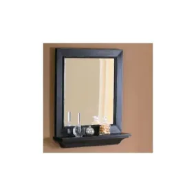 DECOLAV 9865-DES Bathroom Furniture 26-in W x 30-in H Distressed Espresso Round Bathroom Mirror