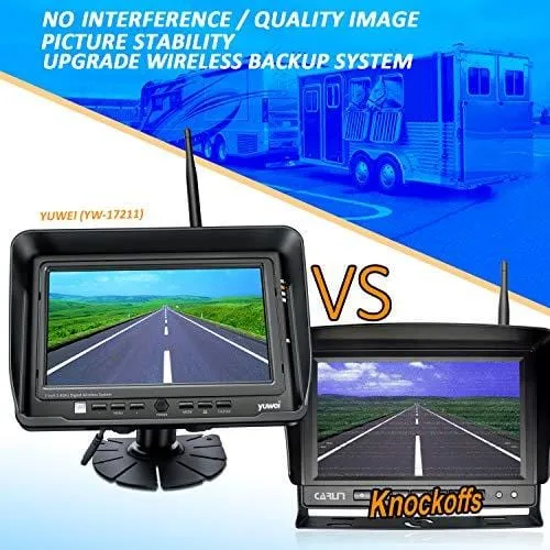 Digital Wireless Backup Camera System Kit, IP69K Waterproof Wireless Rear View Camera   7'' LCD Wireless Reversing Monitor for Trailer, RV, Bus, Trucks, Horse-trailer, School Bus, Farm Machine,etc