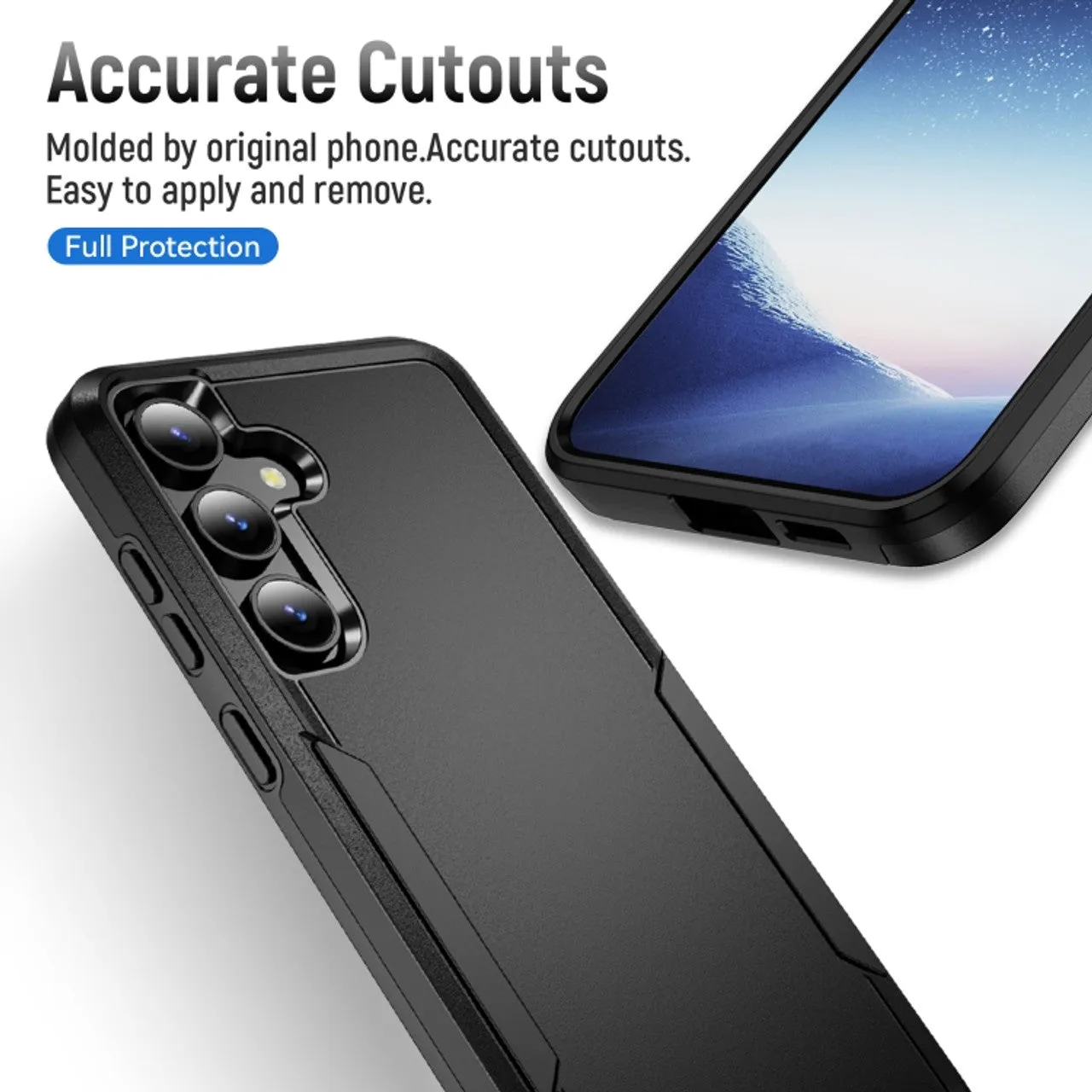 Entronix Heavy Duty Case Designed for Samsung Galaxy A14 Case with 2 Pack Tempered Glass Screen Protector, Shockproof Dropproof Anti-Scratch Case