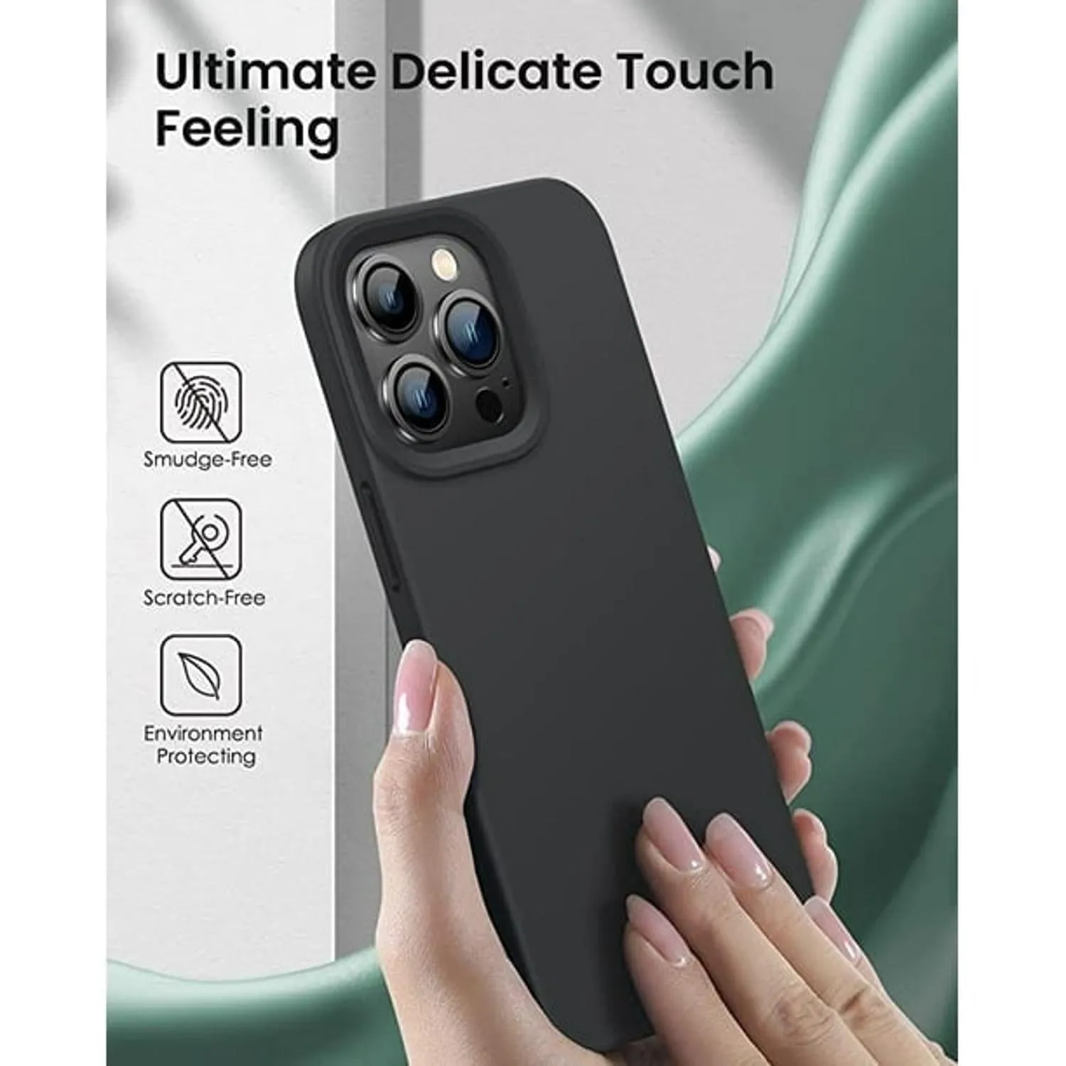 Entronix Silicone Case Designed for Apple iPhone 11 Liquid Silicone Case, 5 in 1 Bundle with 2 Clear Tempered Glass and 2 Camera Lens Shockproof Case