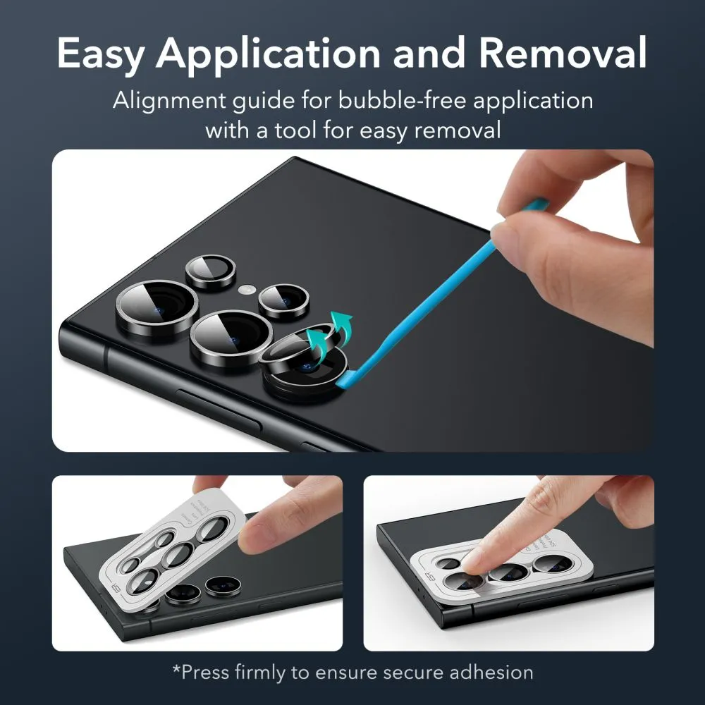 ESR Camera Ultra Tough Camera Lens Protector for Samsung Galaxy S24 Ultra - Black
