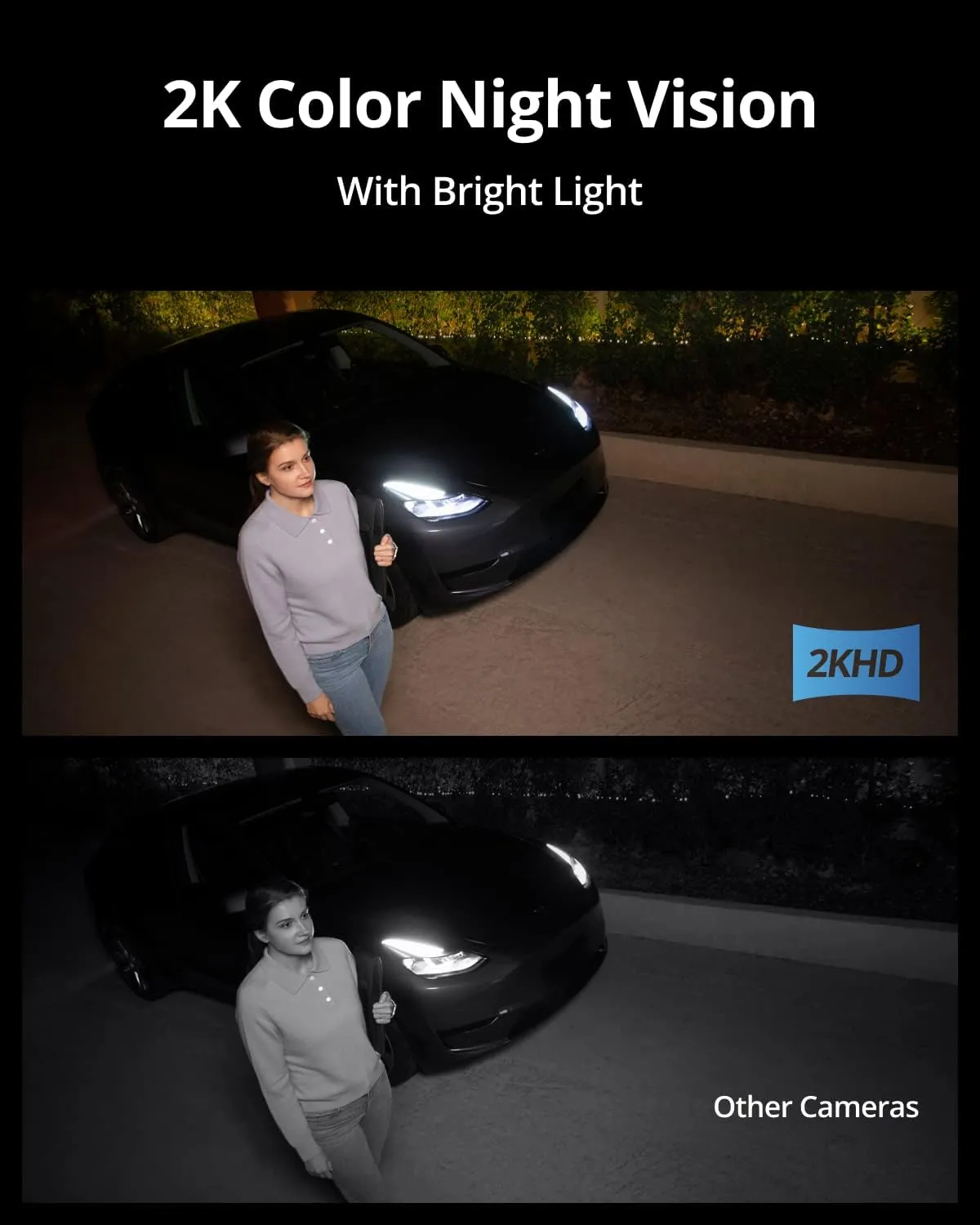 Eufy 2K Wired Wall Light Camera S100 Security Camera Outdoor, 2K Camera with 1200 Lumen Light