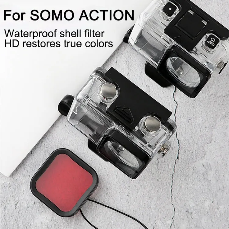 For DJI Osmo Action 1 Underwater Waterproof Housing Diving Case Kits with Pink / Red / Purple Lens Filter