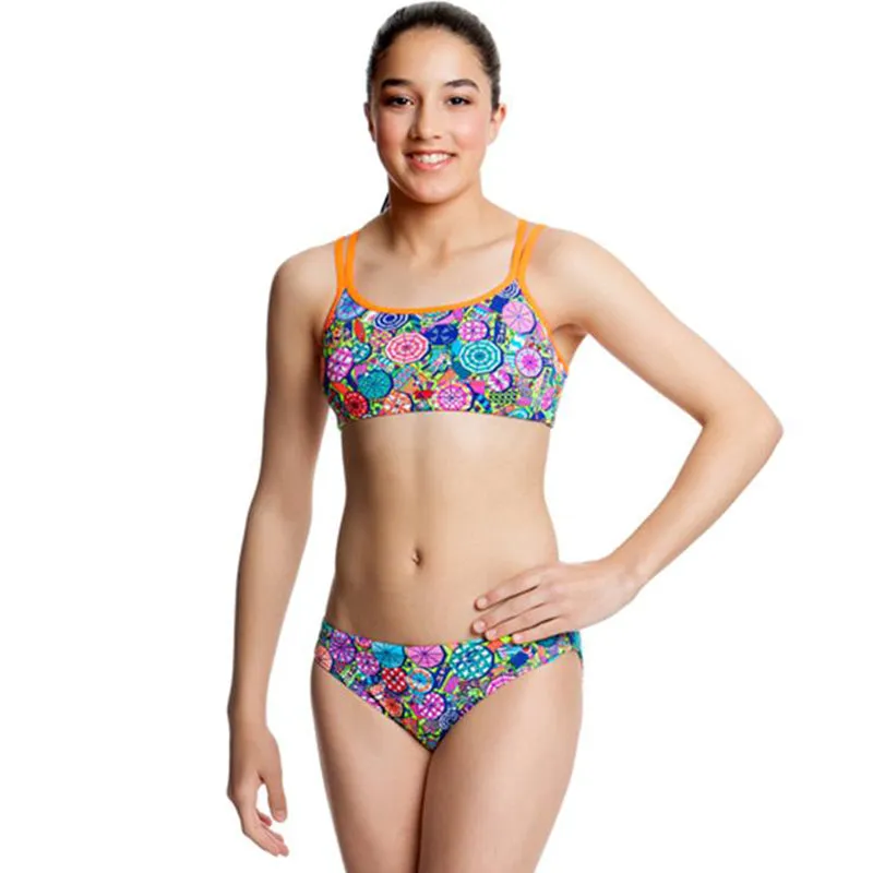 Funkita - Bondi Brollies - Girls Criss Cross Two Piece