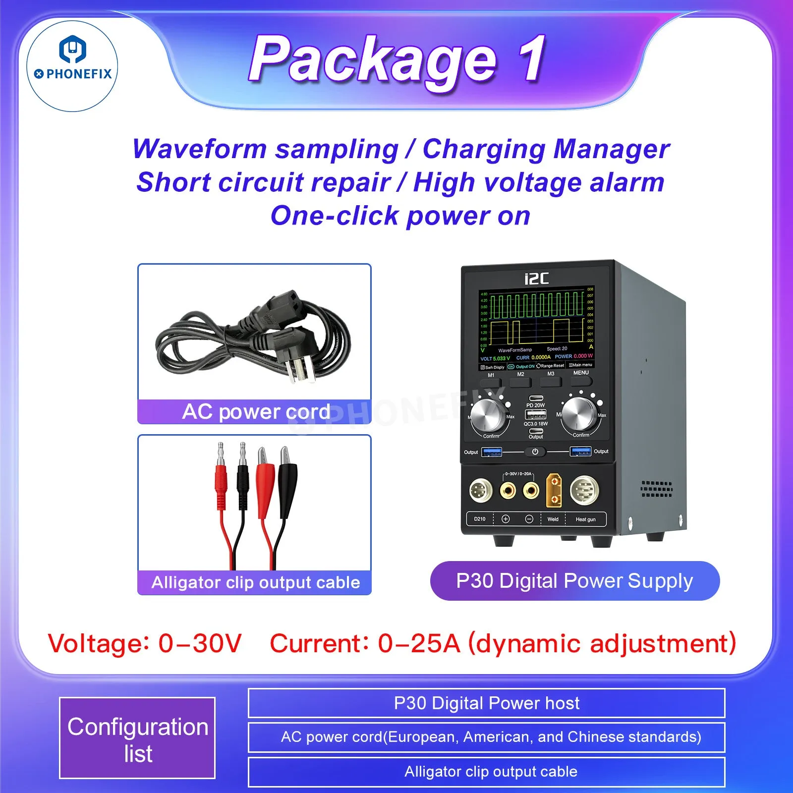 i2C P30 P30S Digital Power Supply Multi-function Phone Repair Platform