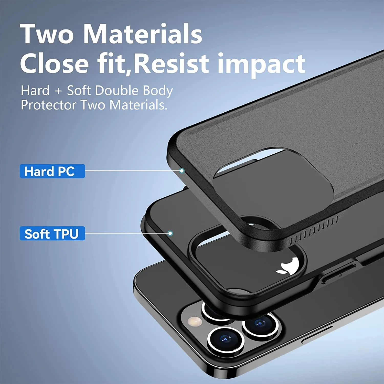 iPhone 14 Pro Max Case Heavy Duty Full-Body Protection Case Black