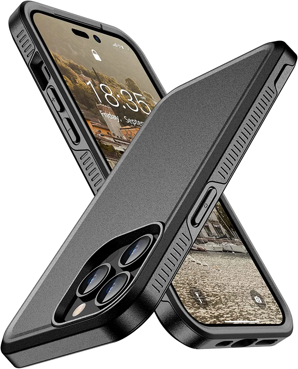 iPhone 14 Pro Max Case Heavy Duty Full-Body Protection Case Black