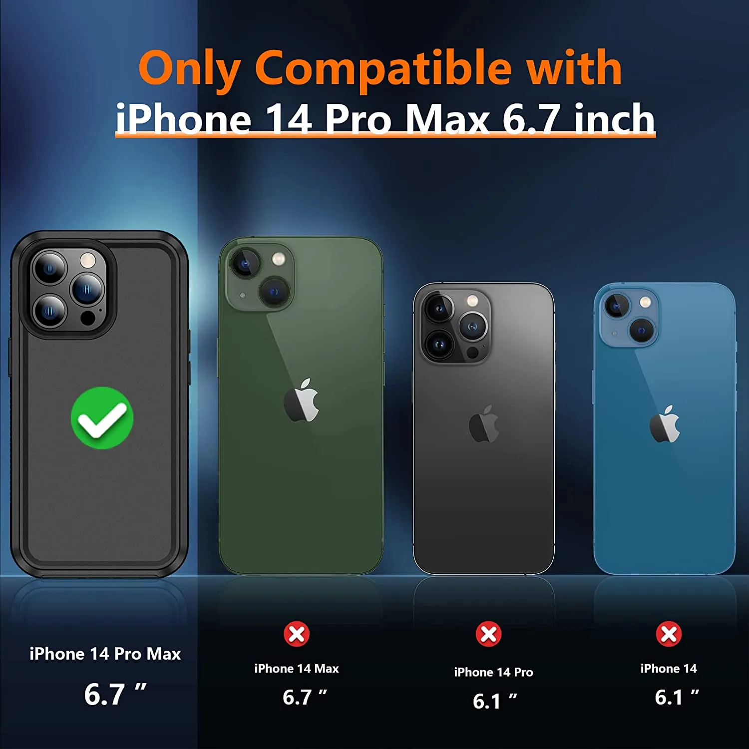iPhone 14 Pro Max Case Heavy Duty Full-Body Protection Case Black