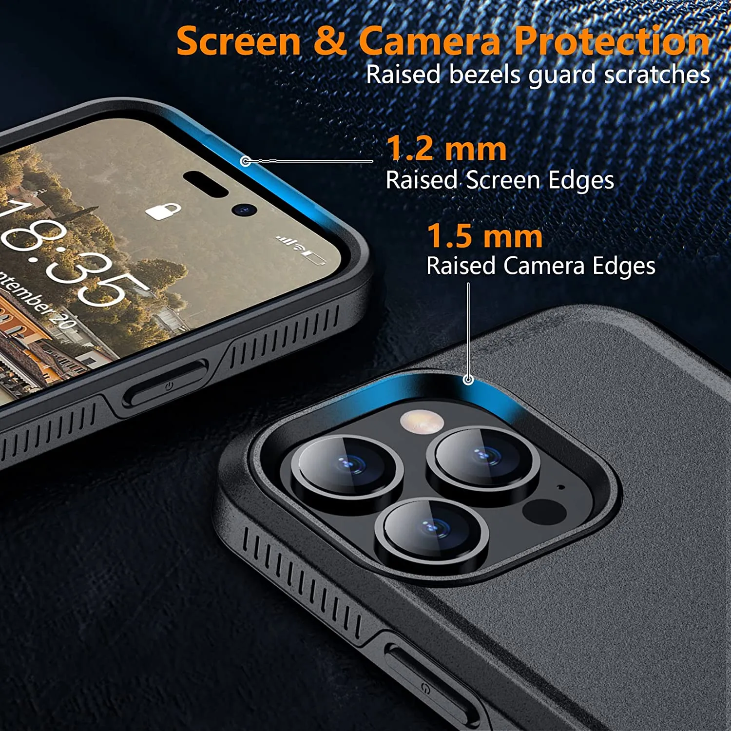 iPhone 14 Pro Max Case Heavy Duty Full-Body Protection Case Black