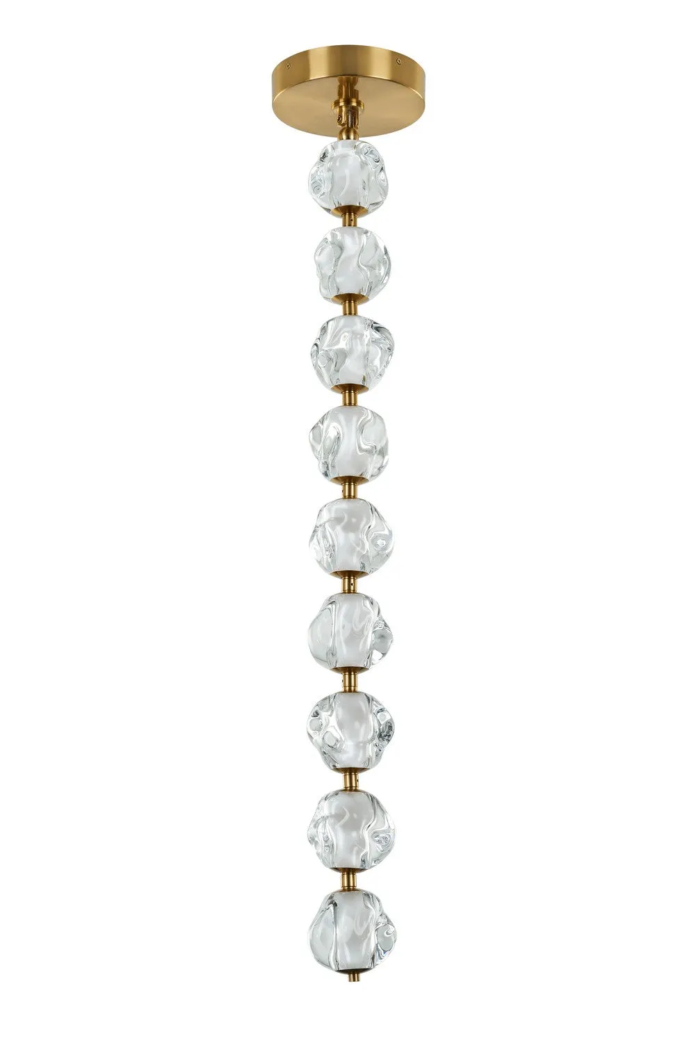 Jackie LED Pendant in Satin Brass
