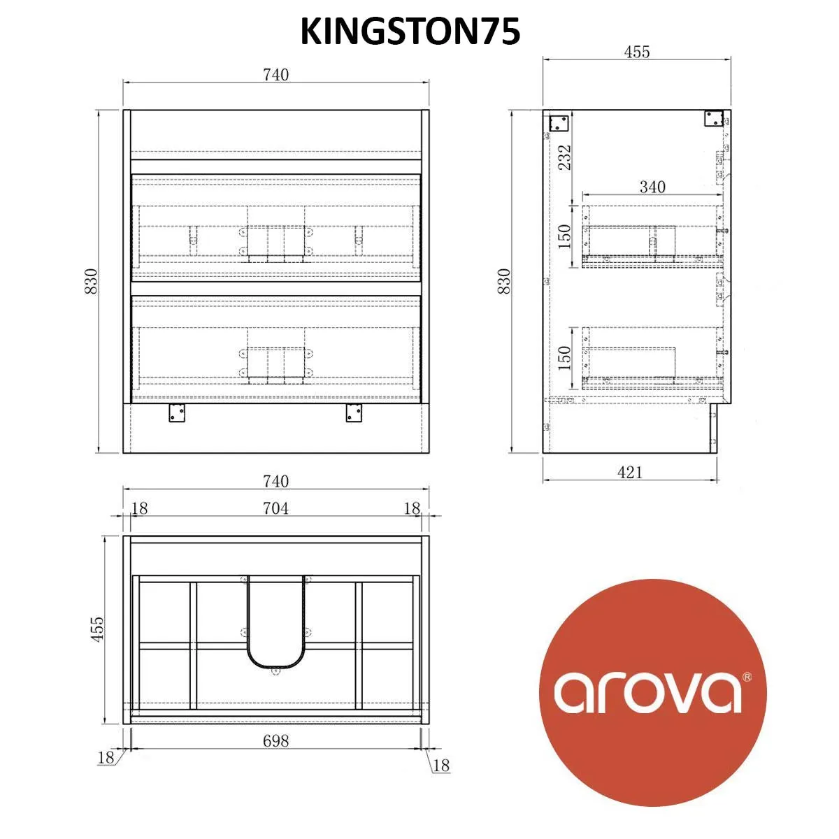 Kingston 750mm Bathroom Vanity