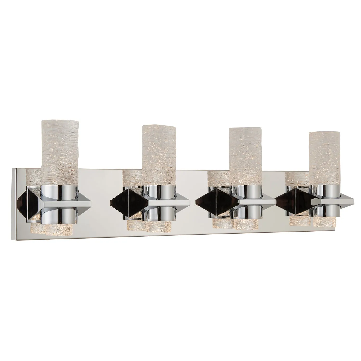 Krypton Solid Crystal Glass Vanity Light in Chrome