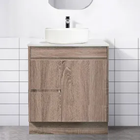 Logan 750mm Timber Vanity (Left Hand)   Bliss Stone Top