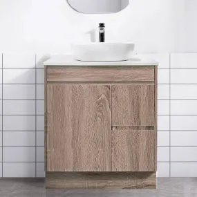 Logan 750mm Timber Vanity (Right Hand)   Luxe Stone Top