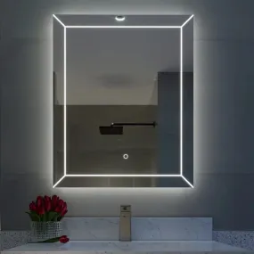 MALLIK DESIGN Modern Led Bathroom Mirror for Home, Living Room, Bedroom, Entrance, Restaurant & Office (3 Lights Integrated)
