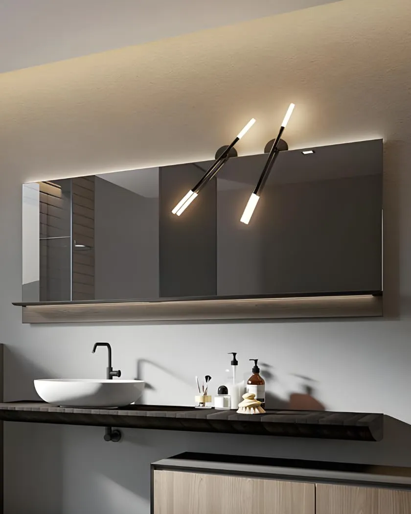 MIRA Luxury an�vadya - Floating Shelf Mirror with Back LED Light and Motion Sensor