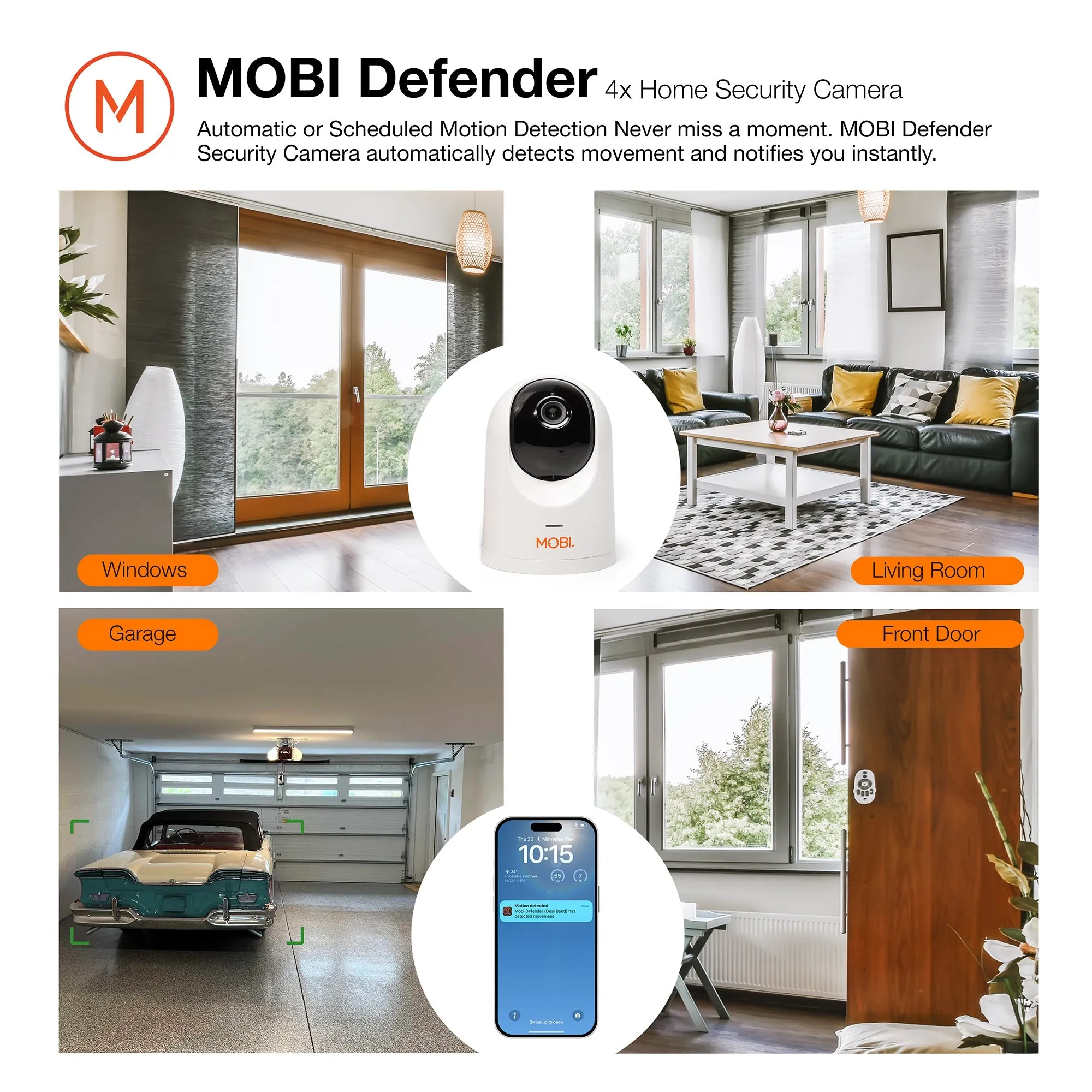 MOBI Defender - 4 Pack Smart Home Security Cameras