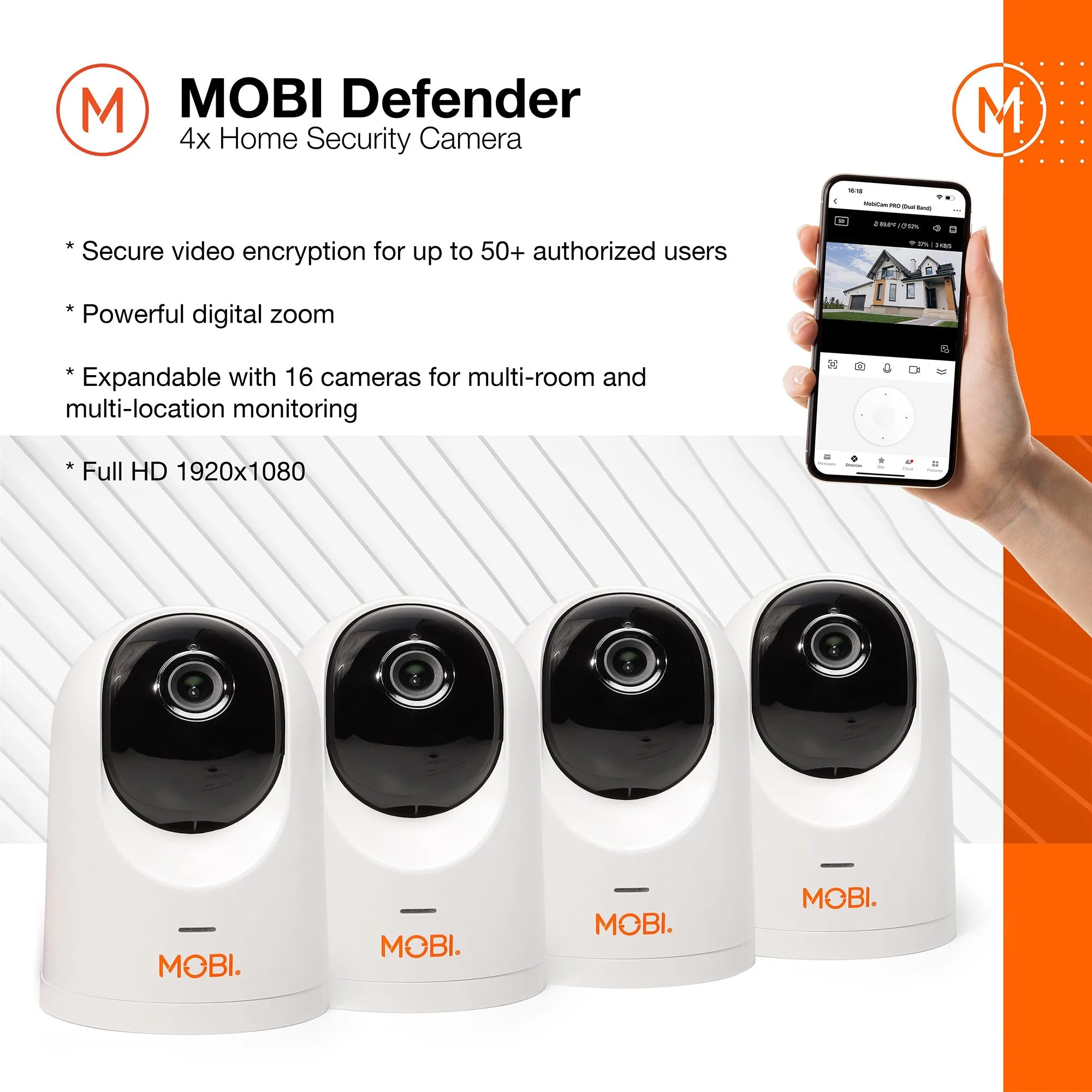 MOBI Defender - 4 Pack Smart Home Security Cameras