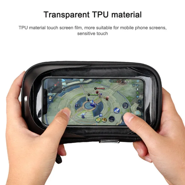Mountain Bike Card Holder Touch Screen Mobile Phone Holder Motorcycle Electric Vehicle Waterproof Navigation Bracket Shade Mobile Phone Holder, Style:Handlebars(Red)