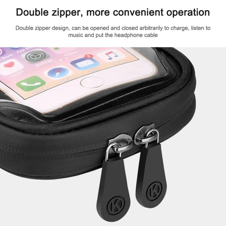 Mountain Bike Card Holder Touch Screen Mobile Phone Holder Motorcycle Electric Vehicle Waterproof Navigation Bracket Shade Mobile Phone Holder, Style:Handlebars(Red)