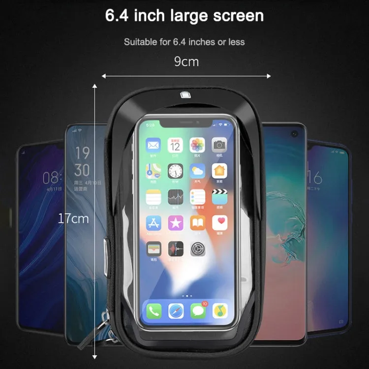 Mountain Bike Card Holder Touch Screen Mobile Phone Holder Motorcycle Electric Vehicle Waterproof Navigation Bracket Shade Mobile Phone Holder, Style:Rearview Mirrors(Black)