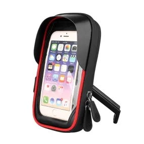 Mountain Bike Card Holder Touch Screen Mobile Phone Holder Motorcycle Electric Vehicle Waterproof Navigation Bracket Shade Mobile Phone Holder, Style:Rearview Mirrors(Red)