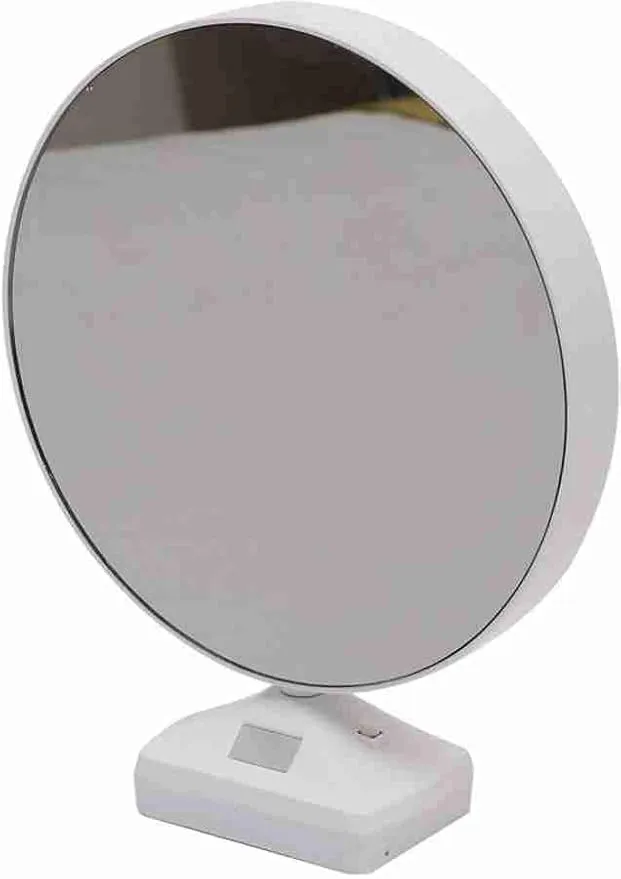 Nainika Magic Mirror Photo Frame With Light Photos Gift Personalized Frames For Valentines Day Gifts, Anniversary, Birthday (Plastic, Tabletop, White, Pack of 1,Round, Framed) (Round)