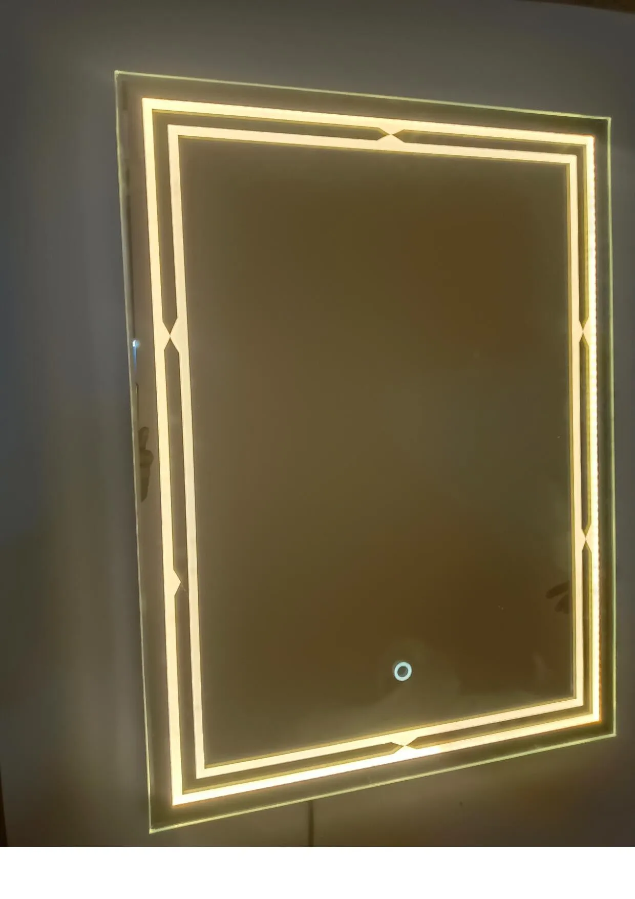 Nayan Glass LED Mirror - Decorative Interior Design for Bedroom, Bathroom, Living Room, Washbasin - Wall Mounted LED Rectangular Shape Bathroom Mirror (12 x 18)