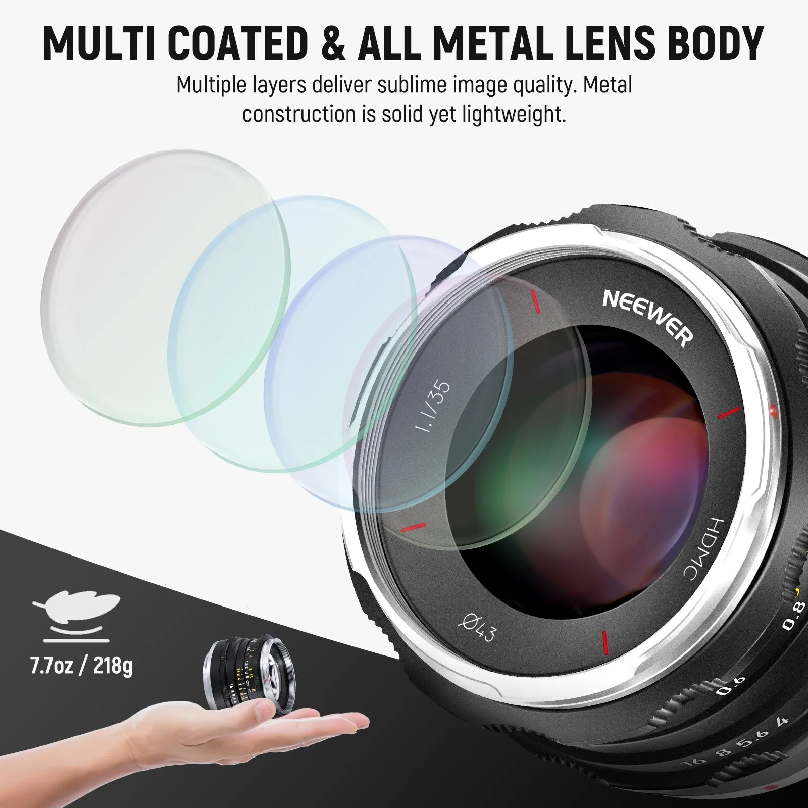NEEWER 35mm f1.1 APS-C E Mount Manual Focus Prime Lens