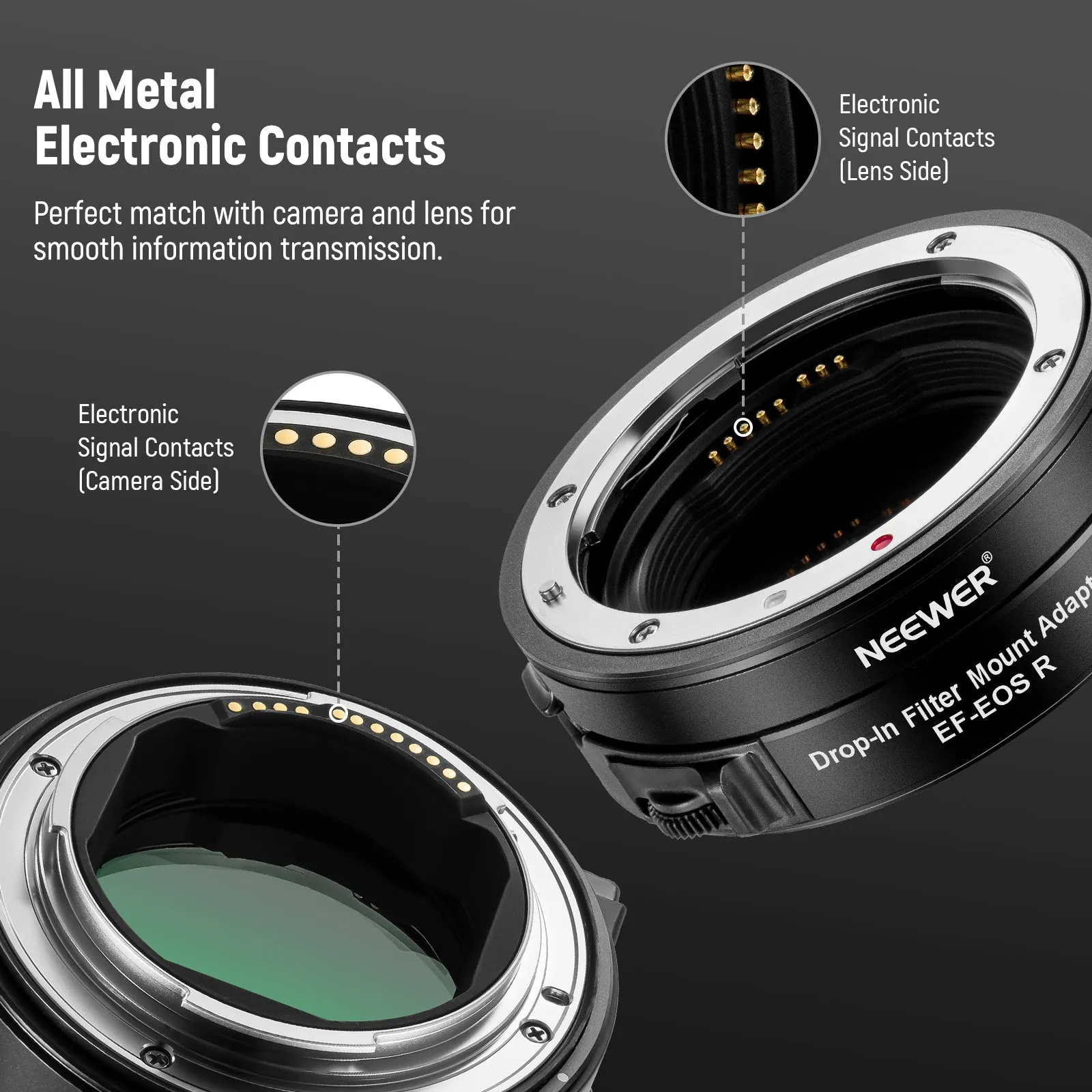 NEEWER EF to EOS R Mount Adapter with Drop in CPL Filter