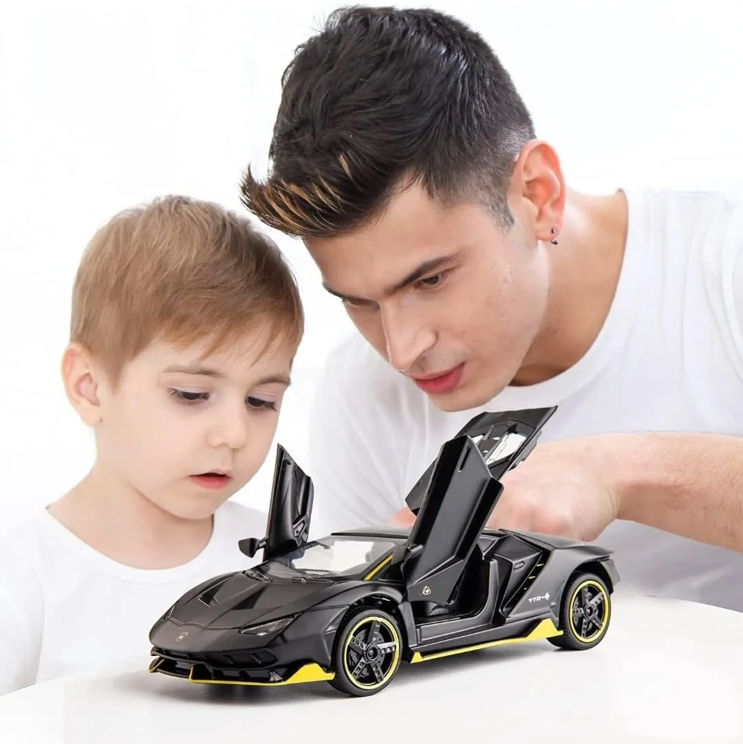 Okean Lamborghni Car Toy Die-cast Metal Car Model Car Pull Back car Super car with Openable Doors with Sound and Light for Birthdays Gift Party Decorations Great for Kids Boys Girls ‎1:32 Scale