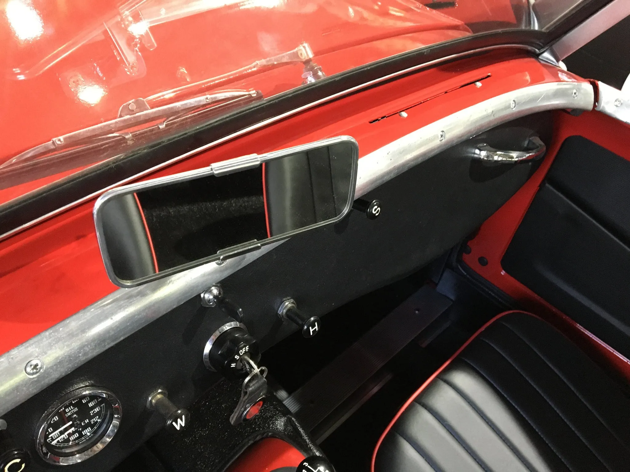 Oversized Bugeye and Spridget rearview dashboard mirror